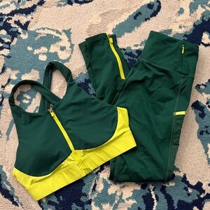 Fabletics Green and Lime Activewear Set